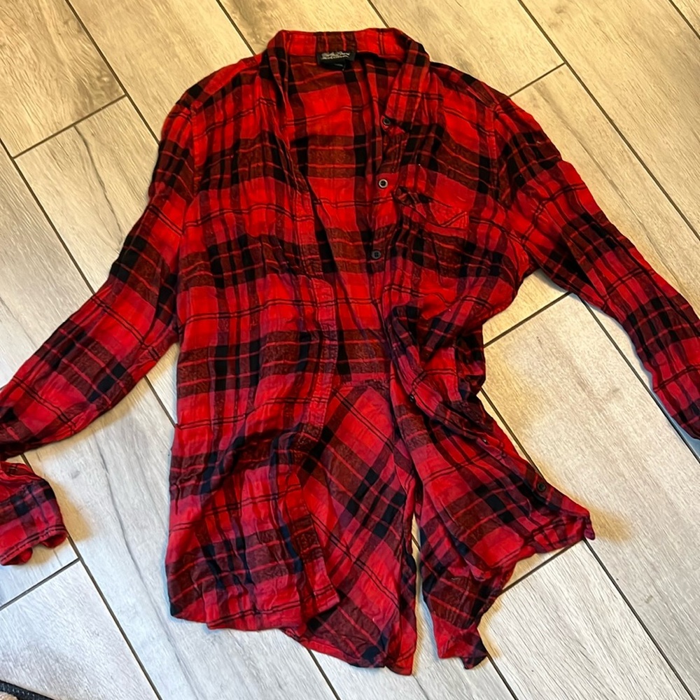 Lucky Brand Red Plaid Flannel